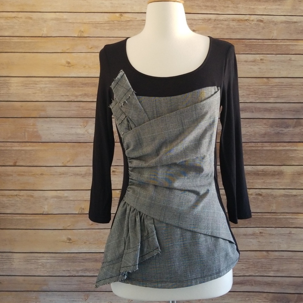 Black and Plaid Top***